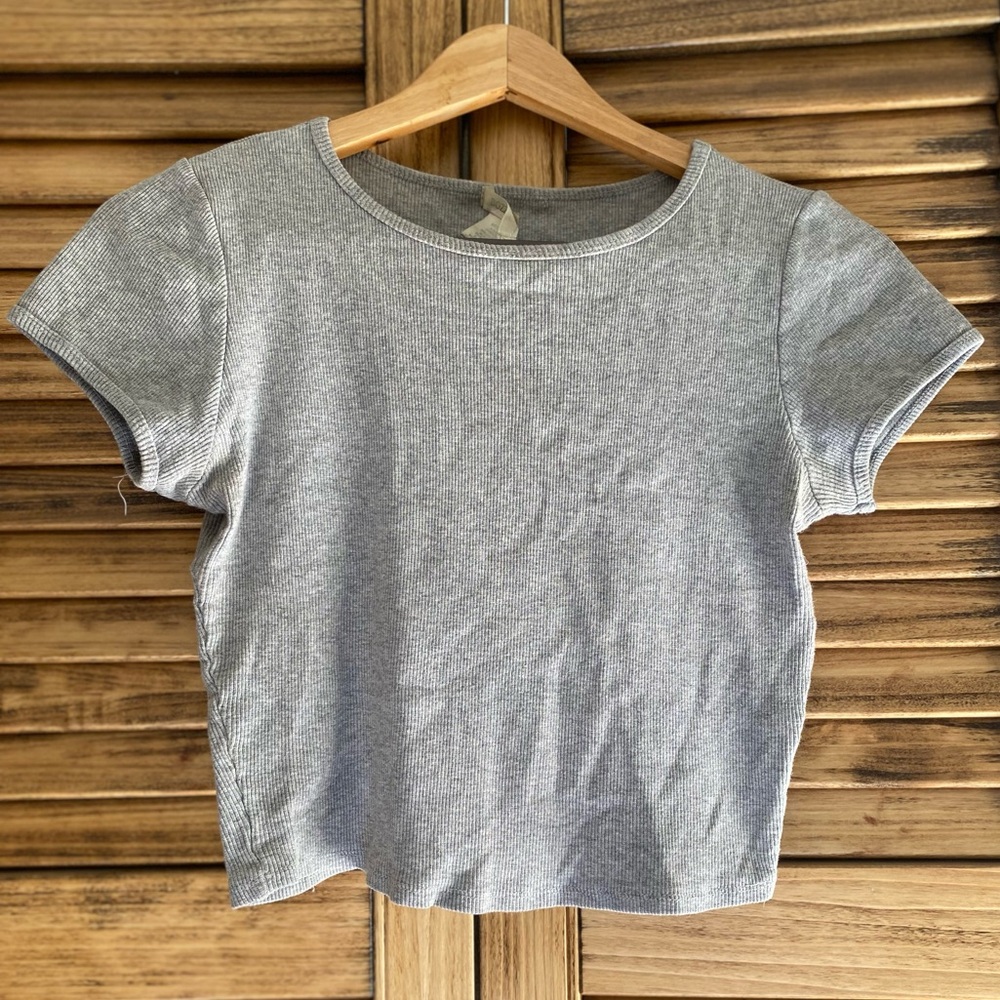 Bozzolo Heather Gray Ribbed Tee